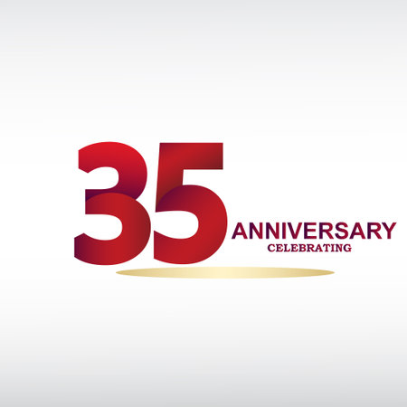 35 year anniversary celebration, vector design for celebrations, invitation cards and greeting cardsのイラスト素材