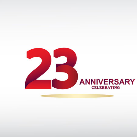 23 year anniversary celebration, vector design for celebrations, invitation cards and greeting cardsのイラスト素材