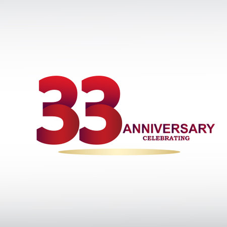 33 year anniversary celebration, vector design for celebrations, invitation cards and greeting cardsのイラスト素材