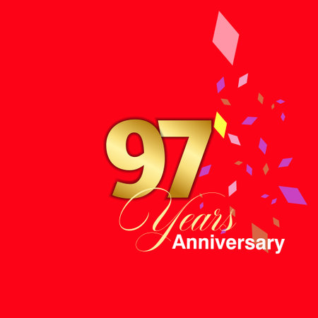 97 Year Anniversary celebration Vector Template Design Illustrationの写真素材
