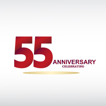 55 year anniversary celebration, vector design for celebrations, invitation cards and greeting cardsのイラスト素材