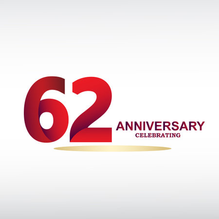62 year anniversary celebration, vector design for celebrations, invitation cards and greeting cardsのイラスト素材