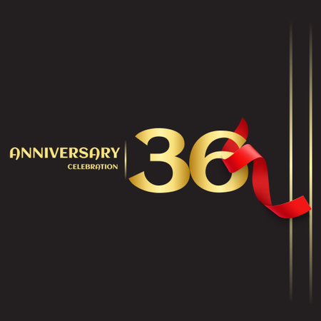 36 Year Anniversary Vector Template Design Illustrationのイラスト素材