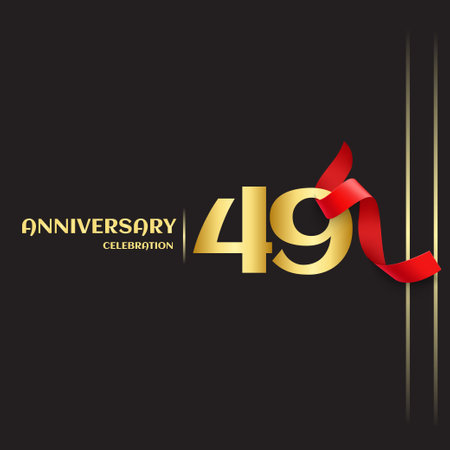 49 Year Anniversary Vector Template Design Illustrationのイラスト素材