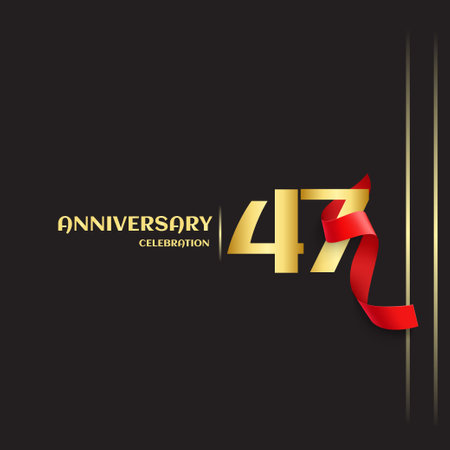 47 Year Anniversary Vector Template Design Illustrationのイラスト素材