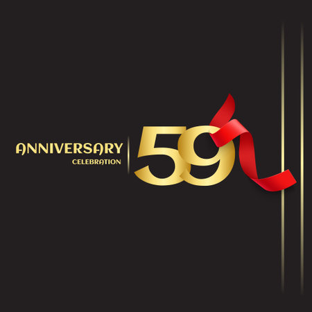 59 Year Anniversary Vector Template Design Illustrationのイラスト素材