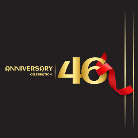 46 Year Anniversary Vector Template Design Illustrationの写真素材