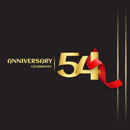 54 Year Anniversary Vector Template Design Illustrationのイラスト素材