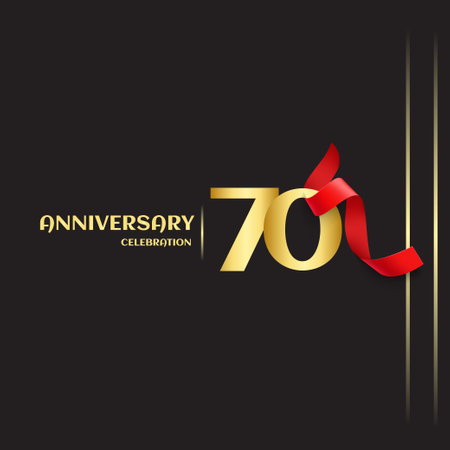 70 Year Anniversary Vector Template Design Illustrationのイラスト素材