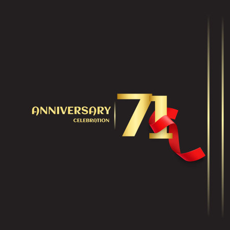 71 Year Anniversary Vector Template Design Illustrationのイラスト素材