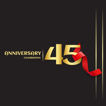 45 Year Anniversary Vector Template Design Illustrationのイラスト素材
