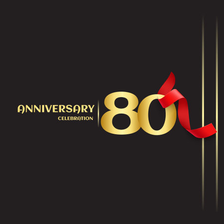 80 Year Anniversary Vector Template Design Illustrationのイラスト素材