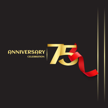 75 Year Anniversary Vector Template Design Illustrationのイラスト素材