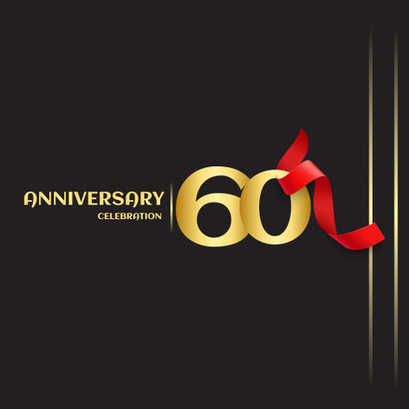 60 Year Anniversary Vector Template Design Illustrationのイラスト素材
