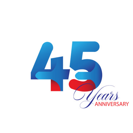 45 Year Anniversary celebration Vector Template Design Illustrationのイラスト素材
