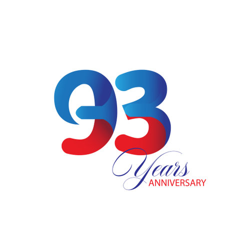 93 Year Anniversary celebration Vector Template Design Illustrationのイラスト素材