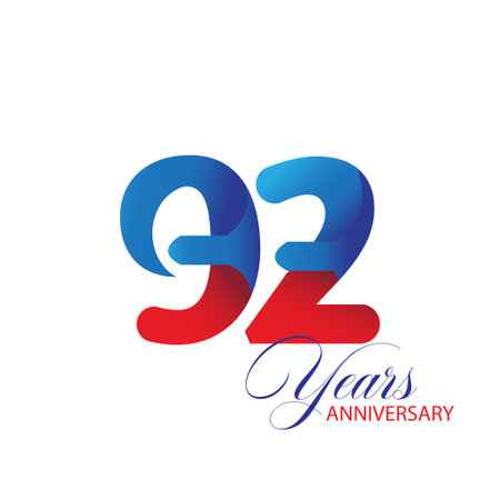 92 Year Anniversary celebration Vector Template Design Illustrationのイラスト素材