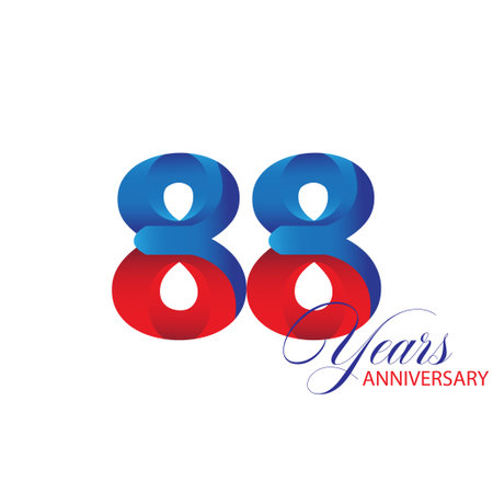 88 Year Anniversary celebration Vector Template Design Illustrationのイラスト素材