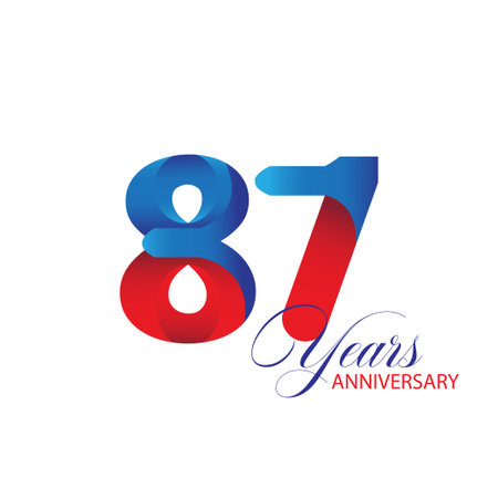 87 Year Anniversary celebration Vector Template Design Illustrationのイラスト素材