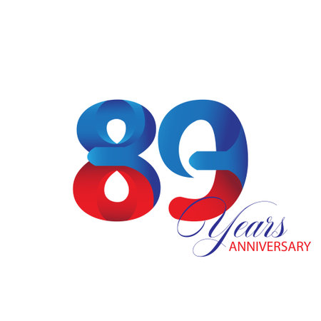 89 Year Anniversary celebration Vector Template Design Illustrationのイラスト素材