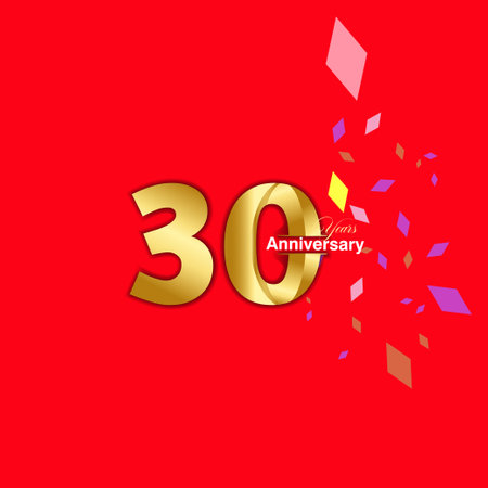 30 Year Anniversary celebration Vector Template Design Illustrationのイラスト素材