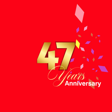 47 Year Anniversary celebration Vector Template Design Illustrationのイラスト素材