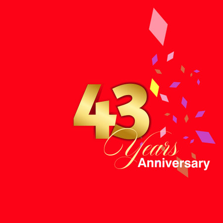43 Year Anniversary celebration Vector Template Design Illustrationのイラスト素材