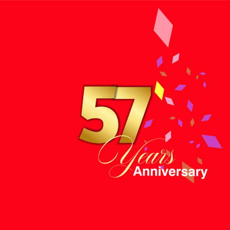 57 Year Anniversary celebration Vector Template Design Illustrationのイラスト素材
