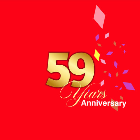 59 Year Anniversary celebration Vector Template Design Illustrationのイラスト素材