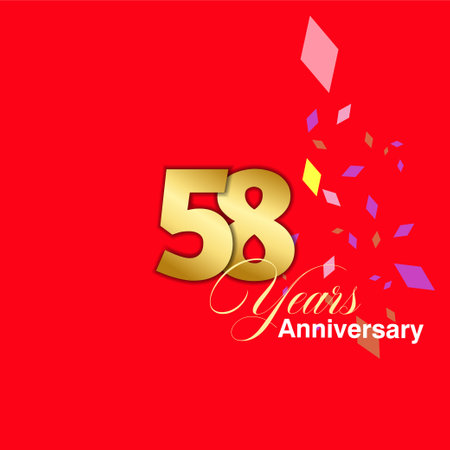 58 Year Anniversary celebration Vector Template Design Illustrationのイラスト素材