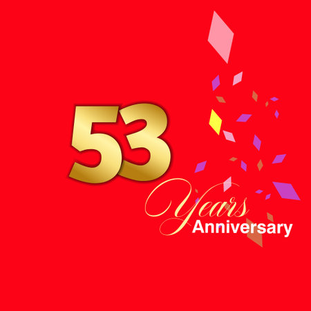 53 Year Anniversary celebration Vector Template Design Illustrationのイラスト素材