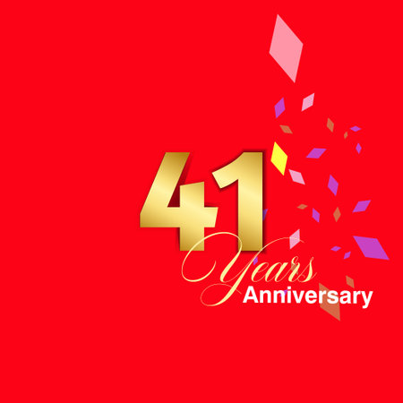 41 Year Anniversary celebration Vector Template Design Illustrationのイラスト素材