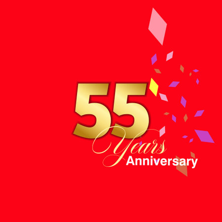 55 Year Anniversary celebration Vector Template Design Illustrationのイラスト素材