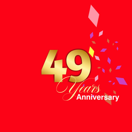 49 Year Anniversary celebration Vector Template Design Illustrationのイラスト素材