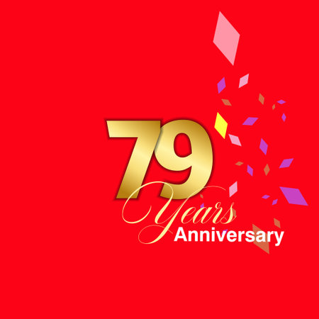 79 Year Anniversary celebration Vector Template Design Illustrationのイラスト素材