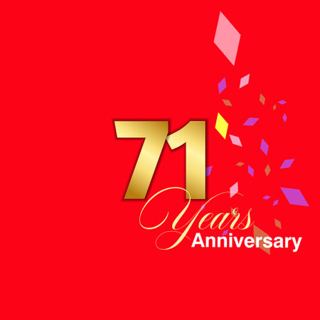 71 Year Anniversary celebration Vector Template Design Illustrationのイラスト素材