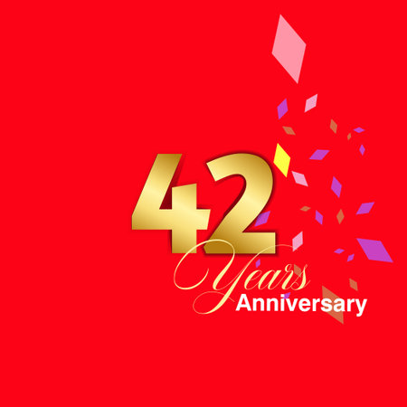 42 Year Anniversary celebration Vector Template Design Illustrationの写真素材