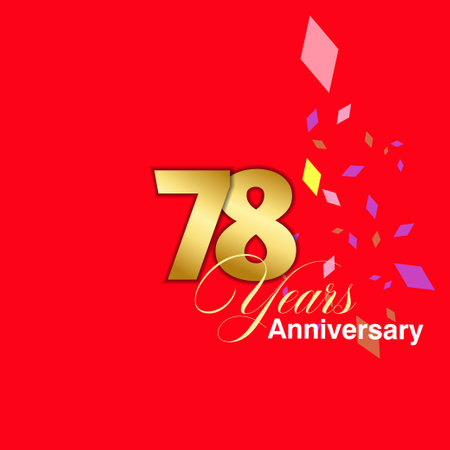 78 Year Anniversary celebration Vector Template Design Illustrationのイラスト素材