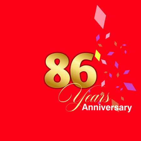 86 Year Anniversary celebration Vector Template Design Illustrationのイラスト素材