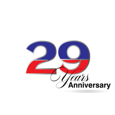 29 Year Anniversary celebration Vector Template Design Illustrationのイラスト素材