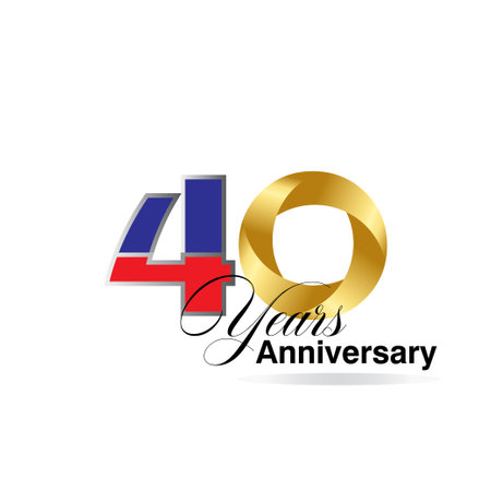 40 Year Anniversary celebration Vector Template Design Illustrationのイラスト素材