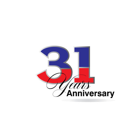31 Year Anniversary celebration Vector Template Design Illustrationのイラスト素材