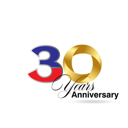 30 Year Anniversary celebration Vector Template Design Illustrationのイラスト素材