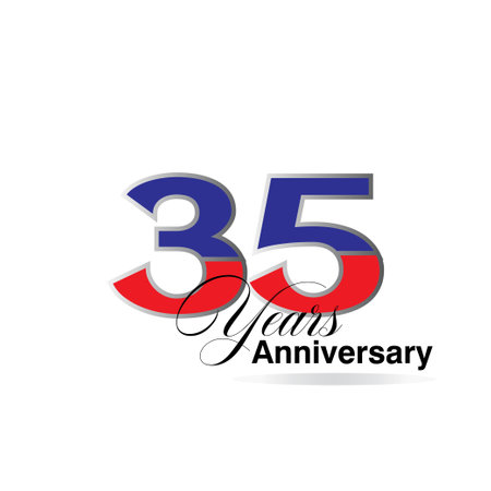 35 Year Anniversary celebration Vector Template Design Illustrationのイラスト素材