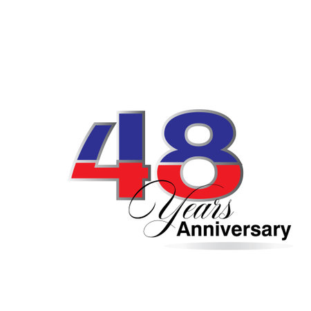48 Year Anniversary celebration Vector Template Design Illustrationのイラスト素材