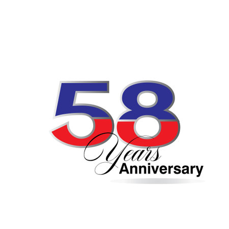 58 Year Anniversary celebration Vector Template Design Illustrationのイラスト素材