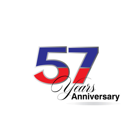 57 Year Anniversary celebration Vector Template Design Illustrationのイラスト素材