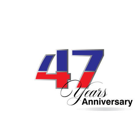 47 Year Anniversary celebration Vector Template Design Illustrationのイラスト素材