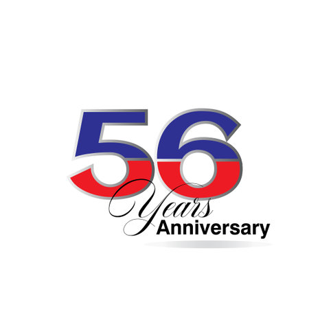 56 Year Anniversary celebration Vector Template Design Illustrationのイラスト素材