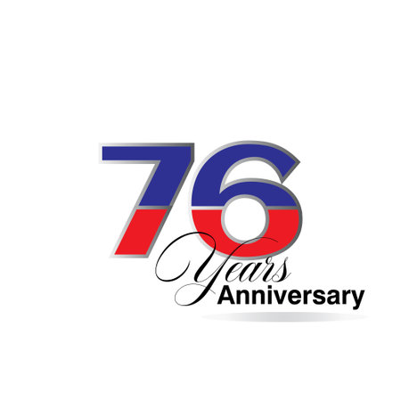 76 Year Anniversary celebration Vector Template Design Illustrationのイラスト素材
